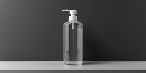 Aufkleber - A clear glass bottle filled with liquid sits on a dark table, providing an atmospheric composition