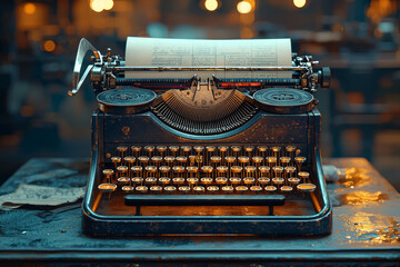 Poster - a classic typewriter font on a digital document, illustrating the fusion of old typography with mode