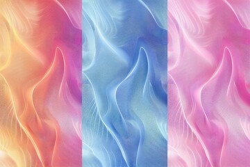 Poster - Close-up of four colorful fabrics with distinct patterns and textures