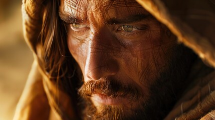 Poster - A close-up shot of a person wearing a hoodie, great for use as a profile or portrait