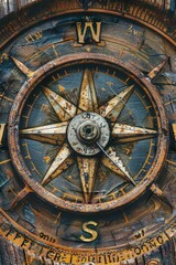 Poster - A close-up shot of a clock face with Roman numeral markings, suitable for use in various contexts such as time-related designs or vintage-inspired themes