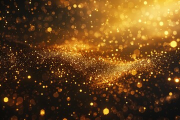 Aufkleber - Dark background with many gold sparkles, useful for party or celebration decorations