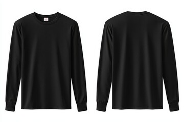 Black long sleeve tshirt mockup isolated created with Generative AI