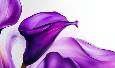 Wall Mural - Purple Calla Lily Petals with a White Background