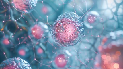 Poster - A collection of interconnected cells, suitable for use in medical illustrations or educational materials