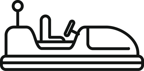 Poster - simple line icon of a bumper car, symbolizing amusement park rides and childhood memories