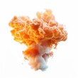 © OZTOCOOL - Shockwave with flames, explosion impact element, detailed 3D render, fiery yellow and red, isolated on white background