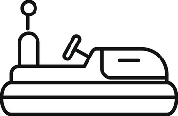 Poster - Simple line icon of a hovercraft, a vehicle that travels on a cushion of air, often used for transportation