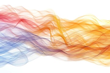 Aufkleber - A vibrant wave of smoke on a white background, ideal for abstract or atmospheric scenes