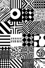 Poster - A minimalist design featuring a repeating pattern in monochrome colors