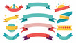© MDMAHBUBUR - Set of Ribbon banner and decorative element, different style, white background