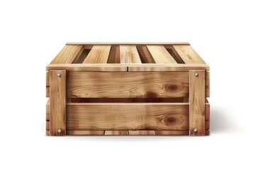 Poster - A wooden crate sitting on a plain white surface