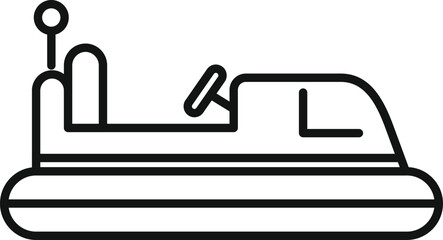 Poster - Hovercraft floating on air cushion using blowers icon outline vector