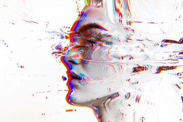 Canvas Print - A close-up of a woman's face covered in colorful paint splatters