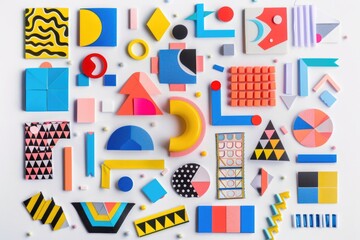 Poster - A variety of shapes in different sizes and forms on a clean white background