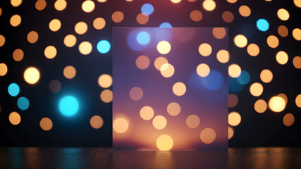 Wall Mural -  Artifical Intelligence generated bokeh abstract light background. Festive Background With