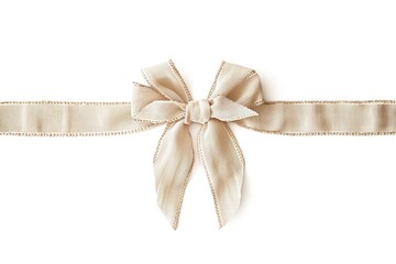 Poster - A simple bow tied with ribbon on a clean white background