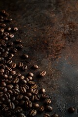 Poster - A pile of coffee beans sits on a table, perfect for decoration or use as a prop