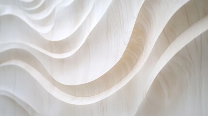 Poster - This crafted image features an elegant abstract plywood texture with smooth wave patterns, ideal for natureinspired designs and vintage aesthetics that evoke serenity and refinement