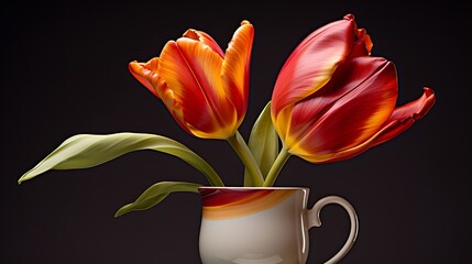 Tulip cup-shaped vibrant colors