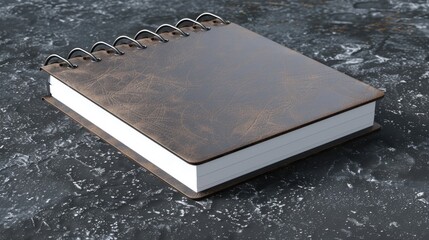 Poster - A simple notebook sits atop a table, awaiting use