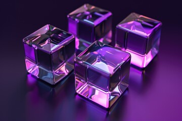 Aufkleber - Three purple cubes sitting on a table