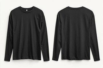 Black long sleeve tshirt mockup isolated created with Generative AI