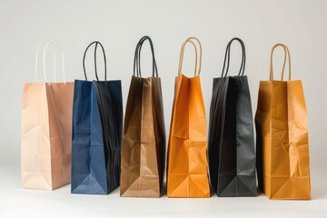 Poster - A collection of colorful paper bags with different designs and patterns