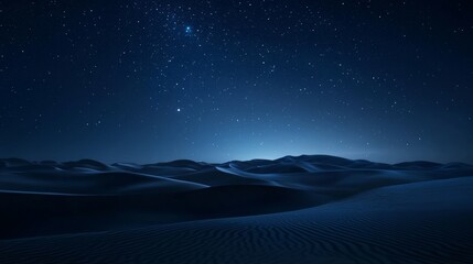 the rolling sand dunes of this desert landscape form a surreal landscape. night background with a gr