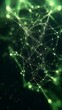 © Roman Corneev - Abstract illustration of a global network with interconnected lines and dots in green and black, representing technology and communication