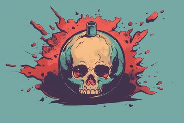 Poster - A mysterious bottle containing a human skull