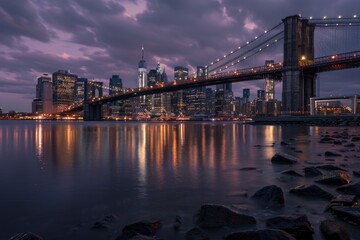 Aufkleber - A picturesque scene of a bridge spanning a calm body of water, perfect for use in travel or nature-themed projects