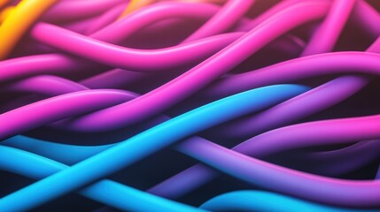 Poster - A close up of a bunch of colorful wires that are twisted together, AI