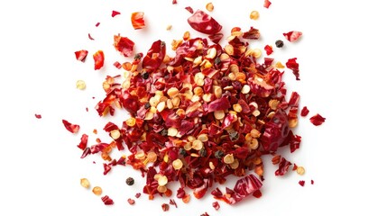 Aufkleber - A collection of dried red peppers on a white background