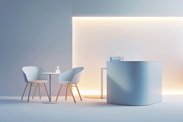 Poster - A table and two chairs in a room setting