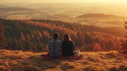 View from the top of a mountain. Nature and active lifestyle concept.