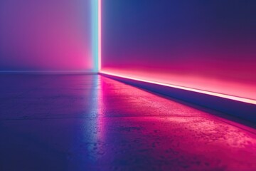 Aufkleber - A bright pink and blue light fills the room with warmth and energy, ideal for use in advertisements or promotional materials