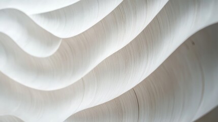 Poster - A stunning and captivating abstract plywood texture showcasing elegant and flowing white waves, ideal for design inspiration in both vintage decor and modern interior aesthetics and styles
