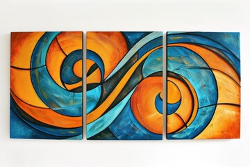 Poster - Two paintings hang on a wall, offering a glimpse into artistic expression