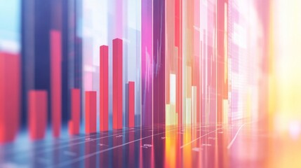 A clean and modern bar chart with vertical bars, showing financial growth and data analysis, set against a white background for clarity