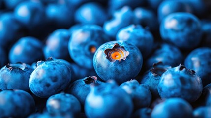 Wall Mural - A Bountiful Pile of Fresh Blueberries