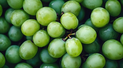 Poster - Healthy Green Grapes Close-Up View