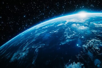 Canvas Print - A view of the earth from space with stars in the background