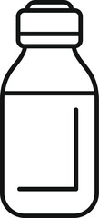 Poster - simple line drawing of a bottle, ideal for representing concepts related to beverages, packaging, an