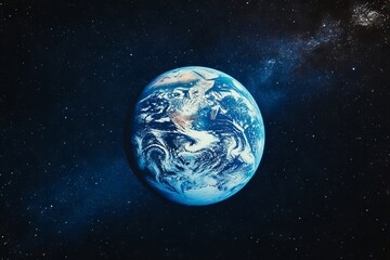 Canvas Print - A view of the earth from space with stars in the background