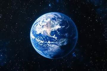 Canvas Print - A view of the earth from space with stars in the background