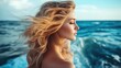 © Andrii  - Fashionable Female Against Stunning Ocean Backdrop