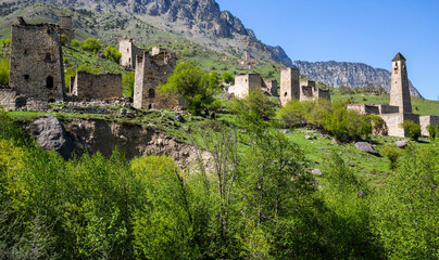 Wall Mural - Egikal complex of battle towers in Ingushetia