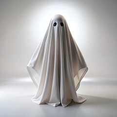 Wall Mural - halloween ghost isolated on white