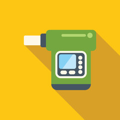 Poster - digital breathalyzer showing blood alcohol content icon in flat style on a yellow background